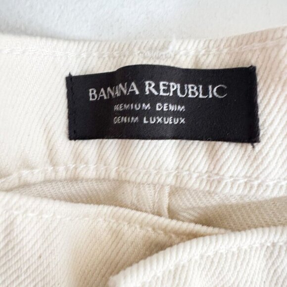 Banana Republic Ivory Wide Leg High Waist Jeans 29 - Picture 6 of 8